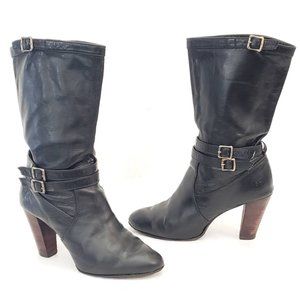 👢🖤 Frye Leather Heeled Boots Size 7.5 M 🖤👢